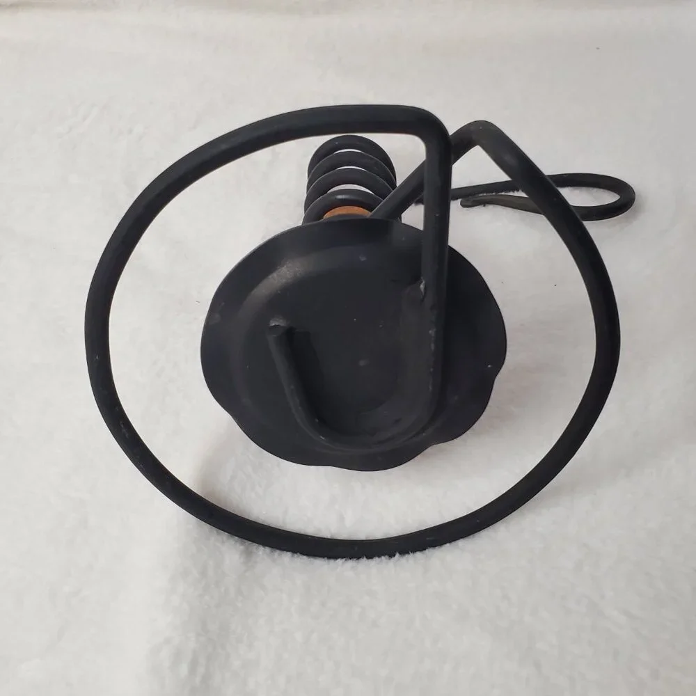 Black Wrought Iron Spiral Courting Coil Candle Holder with Drip Pan Primitive